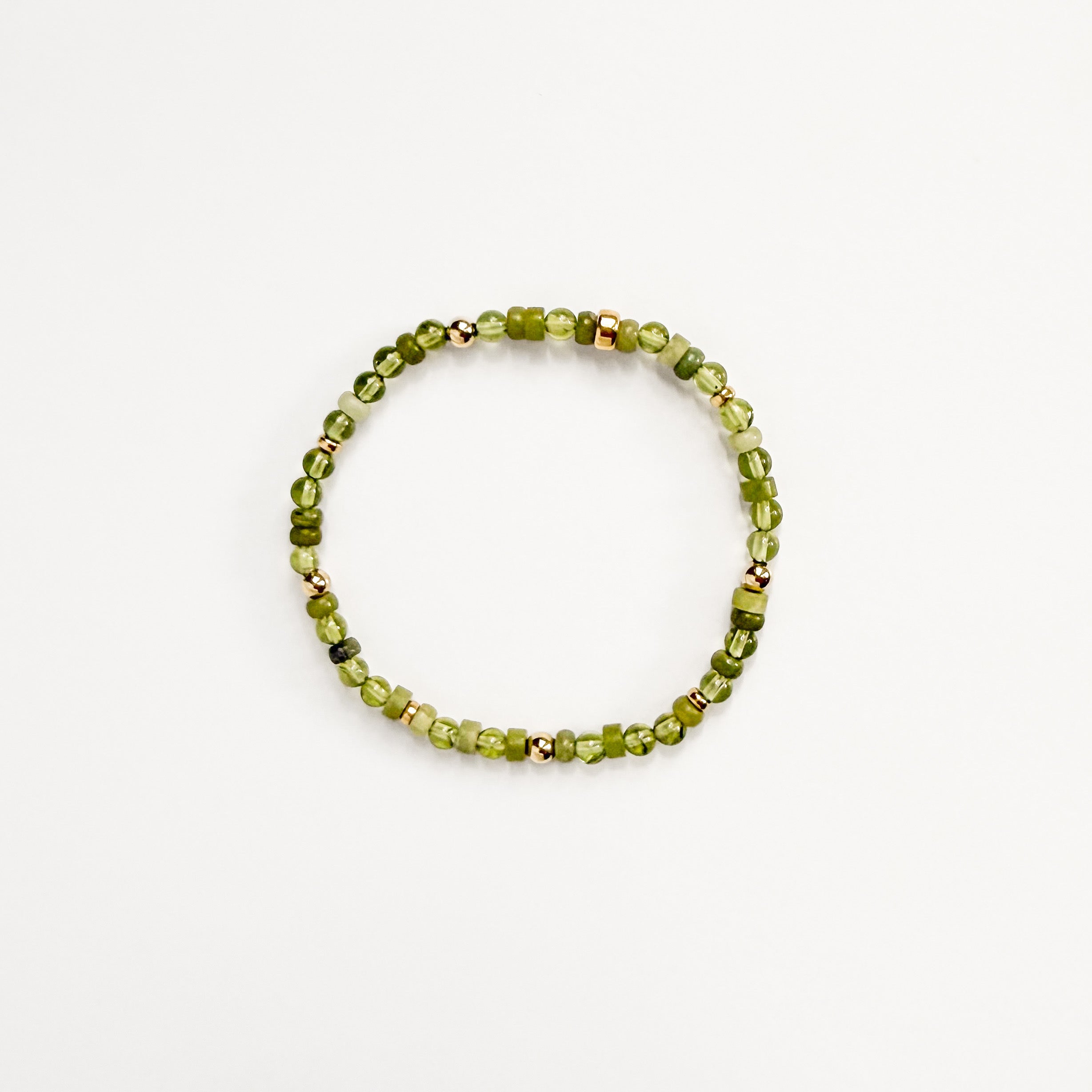 Viridia Peridot & Jade Stretch Bracelet